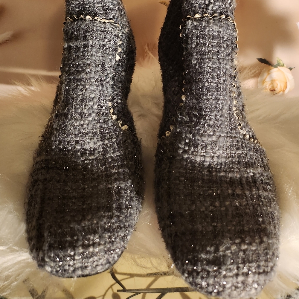 POETIC LICENSE Top That Gray Zip High Heel Ankle‎ Boots Women's Size 40 EUR